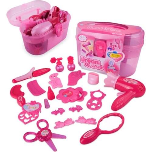 Portable Pricess Makeup Set Hairdressing Kids Girls Pretend Play Toy Princess Make Up Dressing Cosmetic ABS Plastic Toys