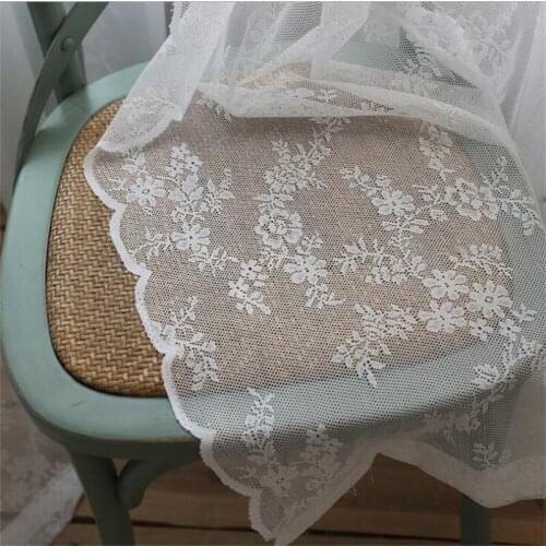 Modern Style White flower lace sheer curtains for living room window voile door curtain kitchen drapes home decor 1pc