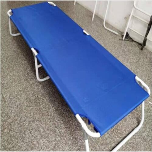 Direct supply for civil affairs disaster relief two-fold camping bed troop folding outdoor single folding bed portable sky blue