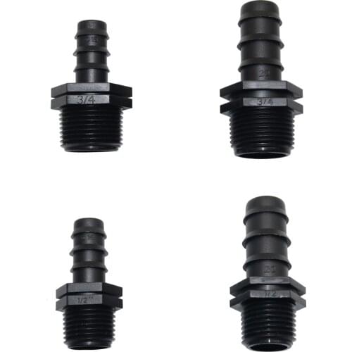 DN16 DN20 Pipe to 1/2" 3/4" Male Thread Straight Connector Water Pipe Fitting Irrigation Home Improvement Hardware Supplies 5Pcs