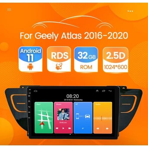 RDS 2 din Android 11 WIFI Car Radio Multimedia Video Player For Geely Atlas NL-3 2016-2020 Support Carplay Steering Wheel OBD