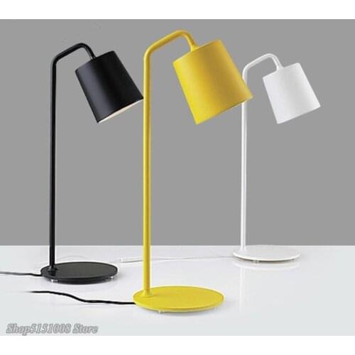 Modern multicolour table lamp minimalist black white yellow desk lamp Living room bedroom lamp personality wrought iron Fixtures