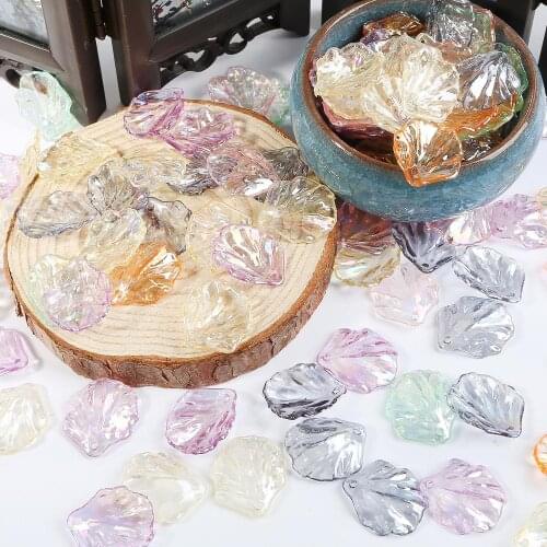 Transparent veneer color ABS imitation pearl shell peony petals DIY earrings hair accessories beaded jewelry