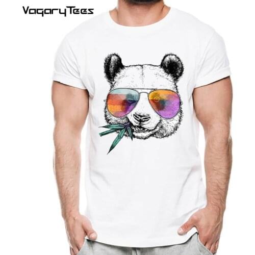 VagaryTees 2020 Mens Fashion Cool Panda/cat/Cute Tiger With Sunglasses Print T-Shirt Short Sleeve Novelty Design Tops Cool Tee