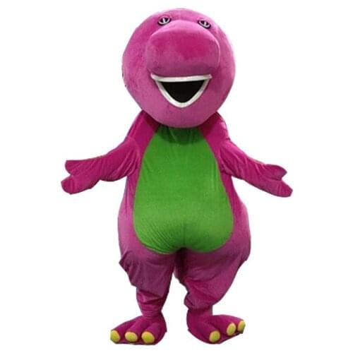 High quality Adult Barney Cartoon Mascot Costumes on Adult Size Free Shipping