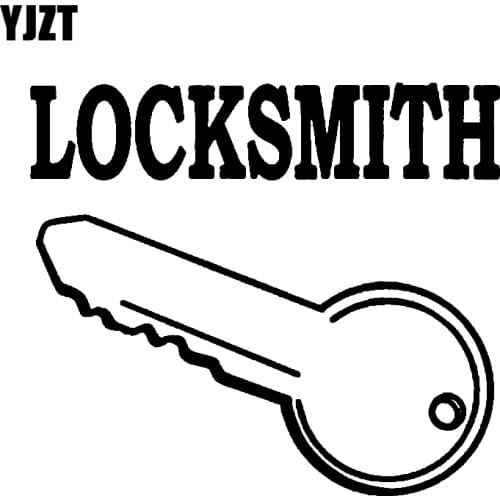 YJZT 15CM*13.1CM Funny LOCKSMITH KEY Car Window Sticker Decals Black Silver Vinyl Waterproof C11-1408