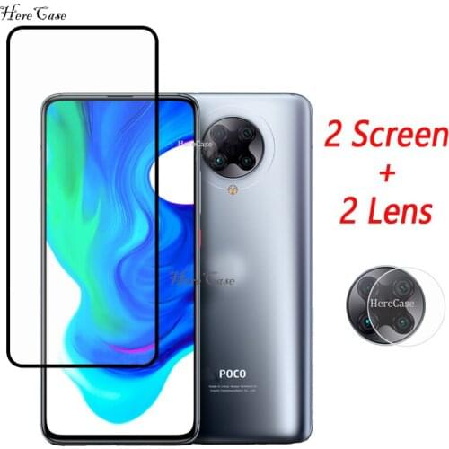 Full Glue Tempered Glass For Xiaomi Poco X3 NFC X3N Screen Protector For Xiaomi Poco F2 Pro M2 Redmi Note 9 10X 9A Camera Glass