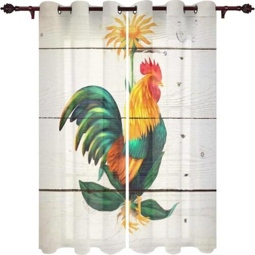 Living Room Curtains Rooster Flower Color Modern Home Decor Bathroom Kitchen Bedroom Balcony Floor Valance Curtains