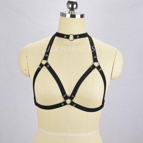 Women Fashion Sexy Cage Body Harness Adjust Bondage Crop Top Frame Fetish Witchy Funny Exotic Lingerie Burning Man Festival