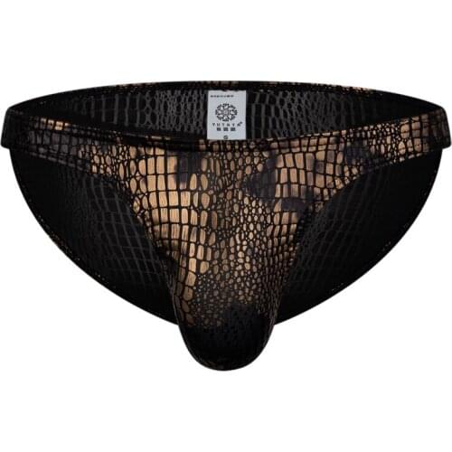 Sexy Mens Briefs PU Leather Underwear Sexy Men Briefs Stage Dance Underpants Bikini Gay Cueca men sexy underwear jockstrap