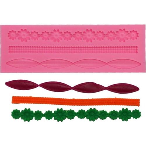 1 PC Beautiful Silicone DIY Flower Lace Fondant Mold Mousse Brim Decor Sugarcraft Icing Mat Pad Pastry Baking Tool silicone mold