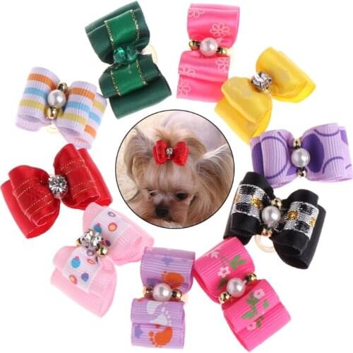 10Pcs/Set Pet Hair Clip Bow Knot Grooming Headdress Dog Cat Decoration Accessories Pet Supplies Random Style Delivery