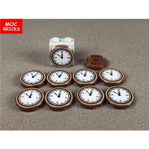 20pcs/lot Tile, Round 2 x 2 Clock with Roman Numerals Simple Pattern fit with 14769pb133 Building Blocks DIY Toys kids gifts