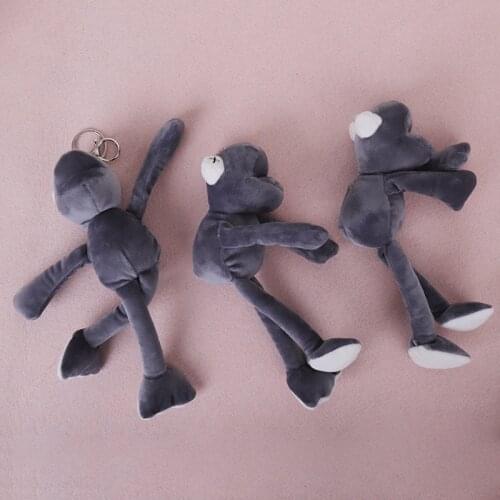 1pcs Kawaii Cartoon Green Pink Grey Frog Plush Keychains Rings Key Holder Pendant Soft Stuffed Animal Toys For Kids Adult Gift