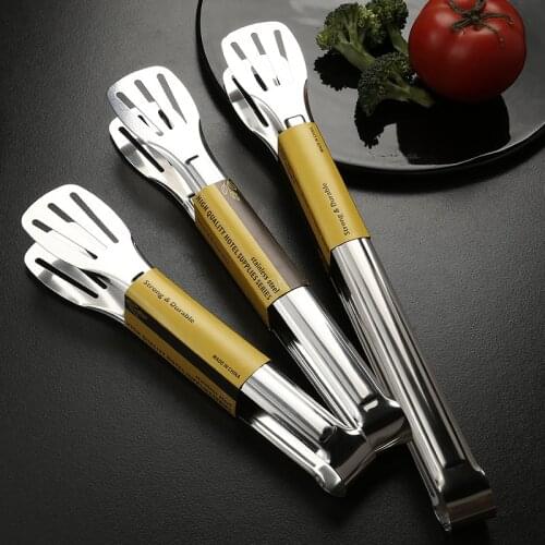 304 stainless steel bread clip kitchen gadgets Restaurant food tongs fried steak spatula barbecue clip bbq accessories wholesale