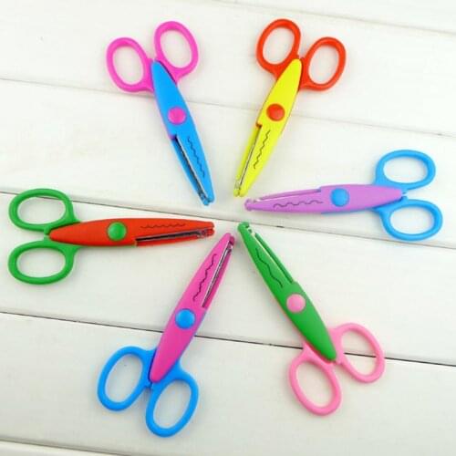 5 Colors Stationery Laciness Scissors DIY Scrapbooking Photo Album Craft Wave Scissors Lace Diary Decoration Safety Scissors
