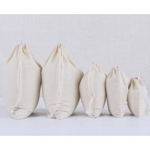 5pcs linen cotton drawstring bags gift package bags 3.94x5.5inches house storage pounch bags customize logo for Promotion