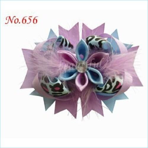 50 Good Girl Costume Boutique 4.5 Inch Feather F-Romantic Hair accessories Bow Clip