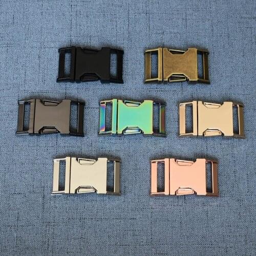 50 Pcs/Lot 20mm DIY Accessories Backpack Buckles Dog Collar Webbing Quick Release Metal Buckle Safety Clasp Outdoor Paracord