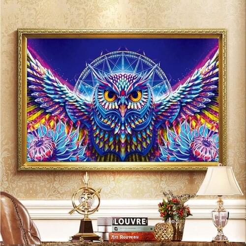 Diamond Embroidery Animal 5D DIY Diamond Painting Large Owl Picture Rhinestone Special Shape Mosaic Partial Drill Cross Stitch