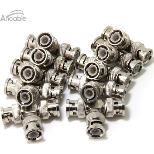 Ancable 10-Pack BNC Male to Dual BNC Male Plug T-Shape RF Coaxial 3 Way Splitter Adapter for Security CCTV DVR Camera System