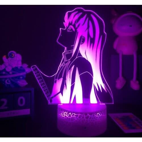 Anime Demon Slayer 3D LED Lmap Kimetsu no Yaiba Figures Table Lamp for Bedroom Decor Birthday Gift Anime 3d Lamp Muichiro Tokito