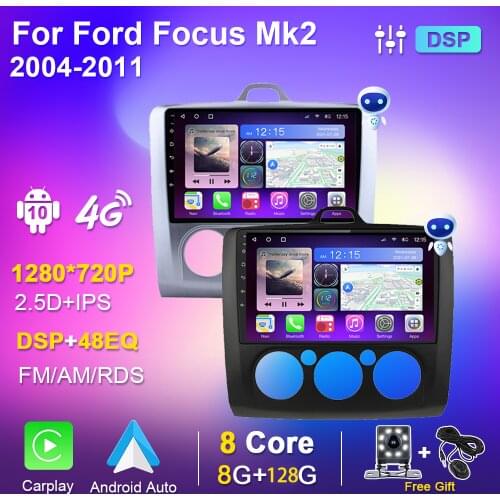 Autoradio For Ford Focus 2 3 Mk2 Mk3 2004-2011 Android Car Radio Multimedia Player Navigation GPS Stereo Video 4G WiFi Carplay