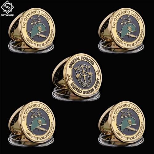 5PCS Special Forces Group Green Berets De Oppresso Liber Liberate From Oppression USA Army Military Challenge Coin Collectible
