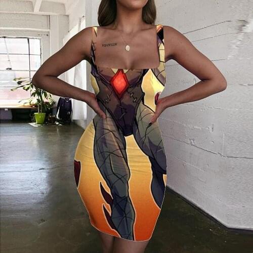 Giyu Brand Clown Dresses Women Flame Bodycon Dress Funny Sundress Womens Clothing Party Vintage Beach Fashion