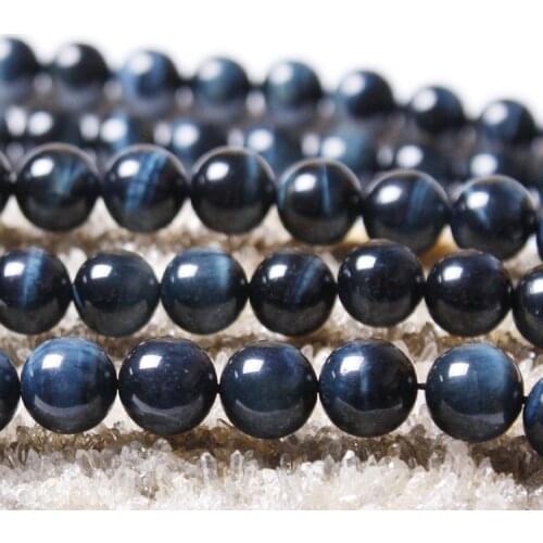 DIY jewelry accessories Natural Crystal 4 - 14mm blue tiger eye beads loose beads wholesale semi about 40cm