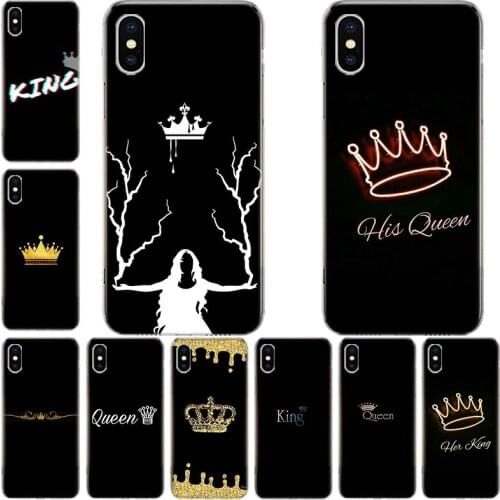 Queen and king crown Phone Case For Iphone 12 Mini 11 Pro XS Max XR X 8 7 6 6S Plus SE 2020 5 5S SE Cover Shell Coque