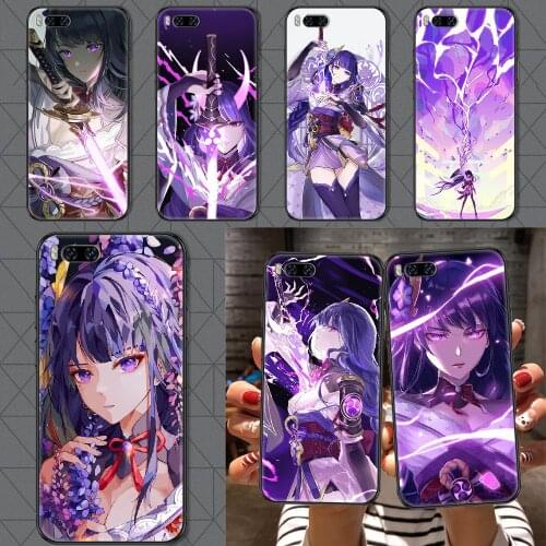Genshin Impact RAIDENSHOGUN Phone case For Xiaomi Mi Max Note 3 A2 A3 8 9 9T 10 Lite Pro Ultra black pretty back art coque trend