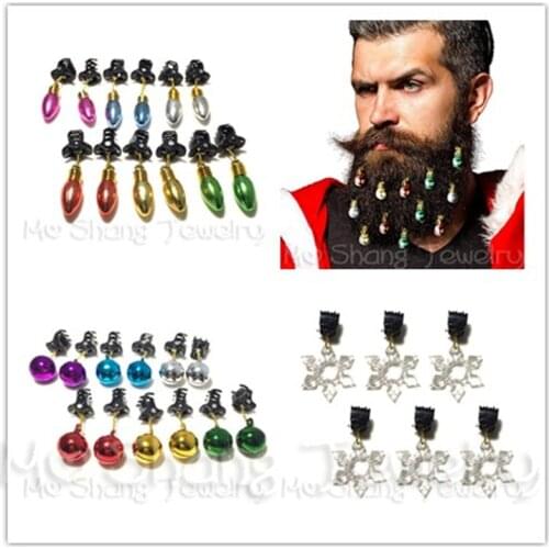 Colorful Clip Christmas Hairpins Small Bell Christmas Ornament Xmas Beard Pendant Bright XMAS Ball Merry Christmas Bulb Beads