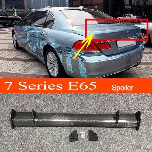 E65 Real Carbon Fiber GT-style Car-styling Sporty Rear Trunk Wing Spoiler for BMW 7 Series E65 Sedan 2001-2008