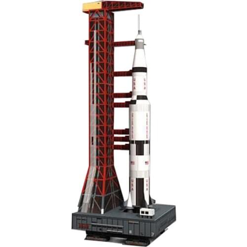 Hot sale 37cm 1:300 Saturn V Rocket Paper Model DIY Puzzle Manual Space 3D Origami Paper Art Toy