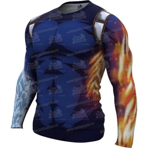 2020 summer new mens long sleeve t shirt cartoons printing tops running fitness tight jerseys breathable quick drying