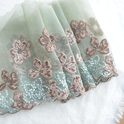 Pickle green net cloth embroidery lace Lace accessories 15 cm fabric qipao dress clothing materials G378