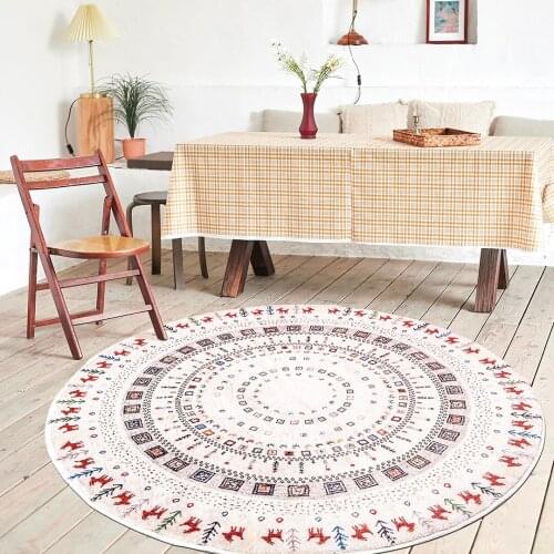 Morocco Round Carpets Soft Shaggy Computer Chair Floor Mat Nordic Rugs and Carpet For Living Room Bedroom Kid Rug Crawling Mat