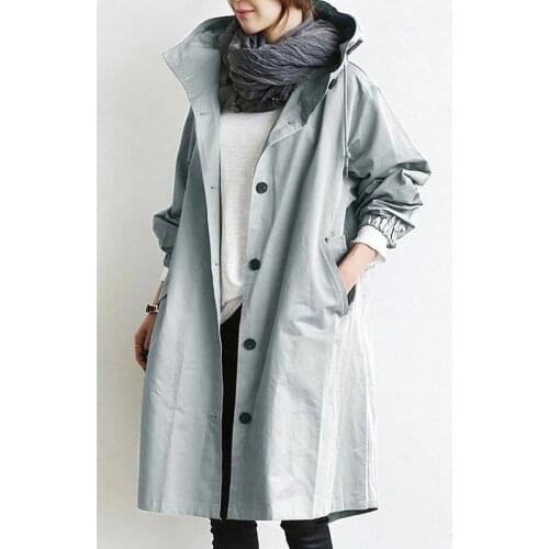 Fashionable British Style Loose Spring Autumn Comfortable Womens Clothes Simple Classic Windbreaker Female