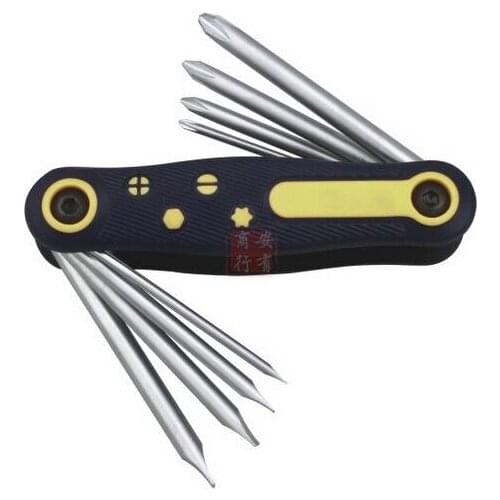 BESTIR taiwan CRV 8pcs(ph0,ph1,ph2,ph3,-3.0,-5.0,-6.0,-7.0) metric folding star allen wrench set NO.94404 freeshipping