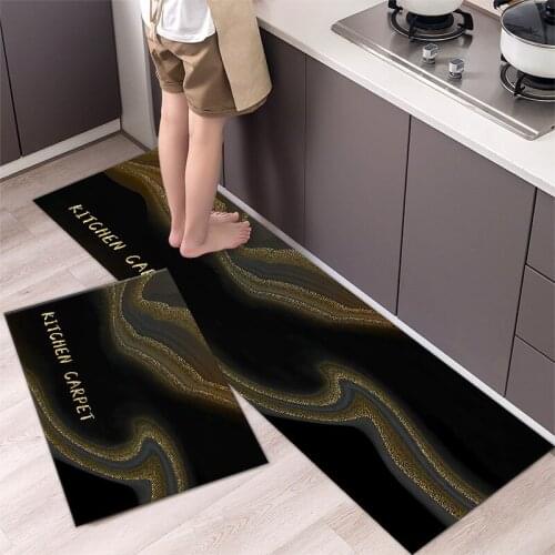 Fashionable Simple Nordic StyleWaterproof Kitchen Floor Mat Household Carpet Long Strip Door Mat Modern Home Decor