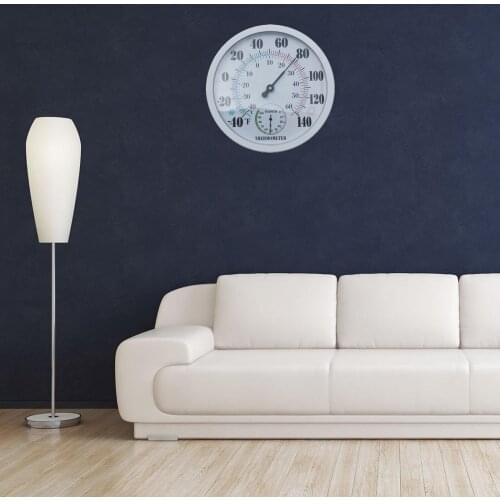 Thermometer Indoor Outdoor 10" Patio Wall Thermometer and Hygrometer No Battery Easy to Read