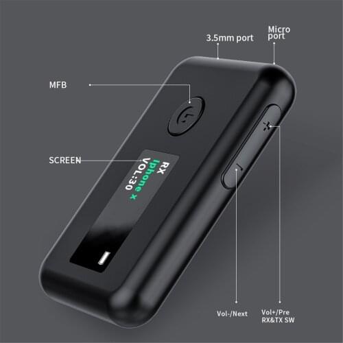 New Bluetooth 5.0 receiver transmitter 2 in 1 wireless audio adapter 3.5 mm car receiver AUX music receiver for home TV MP3