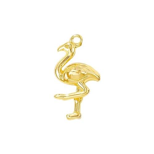 Factory wholesale Gold Color Brass Flamingos Charms Pendants Necklace Bracelet Earring Diy Jewelry Making Supplies Accessories