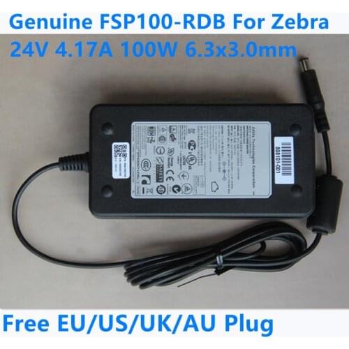 Genuine FSP100-RDB 24V 4.17A 100W 6.3x3.0mm AC Switching Power Adapter For Zebra ZXP3 ZXP 1 GX420D GX420T GX430T GX43 Charger