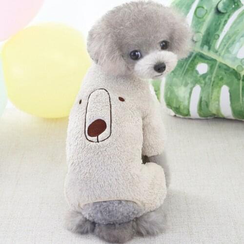 Autumn Winter New Pet Clothes Cartoon Four-legged Fleece Sweater Simple Warm Dog Velvet Clothes Puppy Clothes Jumpsuit for Dogs