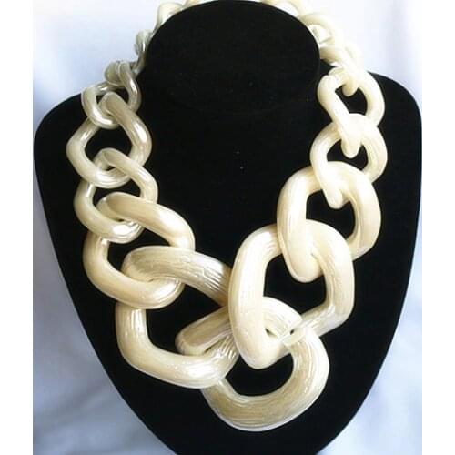 FishSheep Statement Big Chunky Chain Choker Collar Necklace For Women Large Acrylic Necklaces & Pendants Female Fashion Jewelry