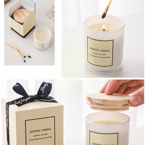 Ribbon Gift Box Soy Wax Aromatherapy Scented Candle Women Room Day Gift Jars Valentines Romantic Home Decoration Living Gl X8T9