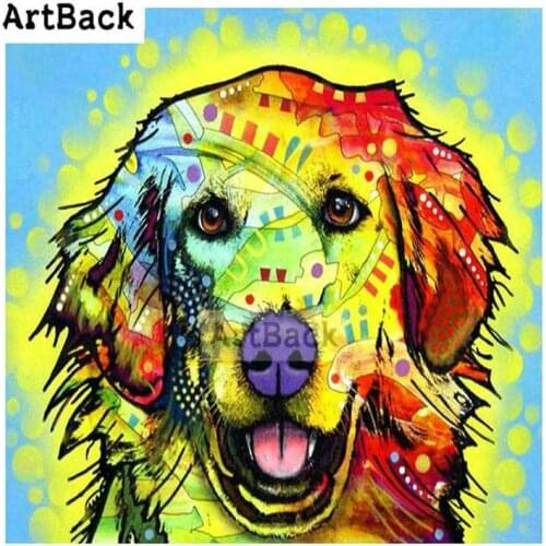Full square / round drill cartoon diamond painting color dog animal 5d diamond mosaic 3d diamond embroidery
