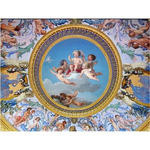 Custom photo wallpaper 3d ceiling wallpaper European little angel ceiling zenith mural background wall papers for living room